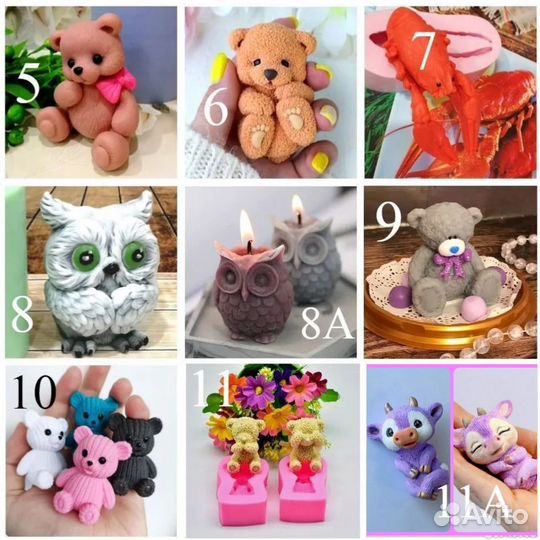 Силиконовые формы 3D зверюшки и прочая живность)