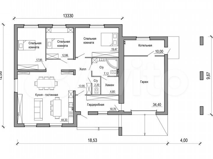 Дом 178 м² на участке 1 сот.