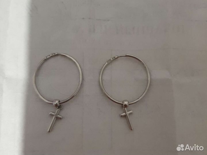 Круглые сережки серебро