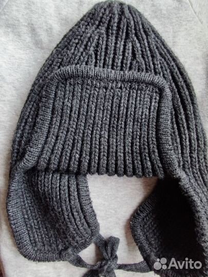 Шапка-ушанка вязаная женская
