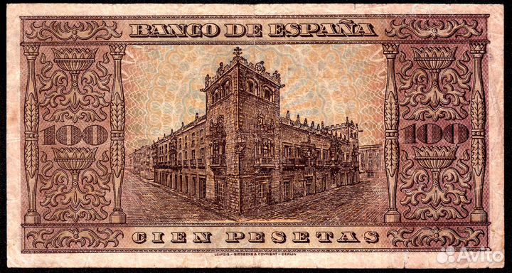 100 песет 1938 г. Испания. XF