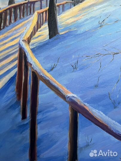 Картина маслом зима