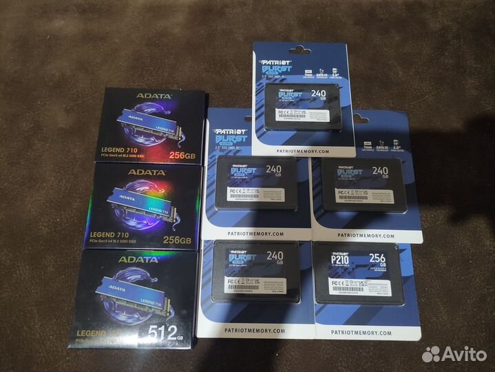 SSD 240, 512, 1024GB