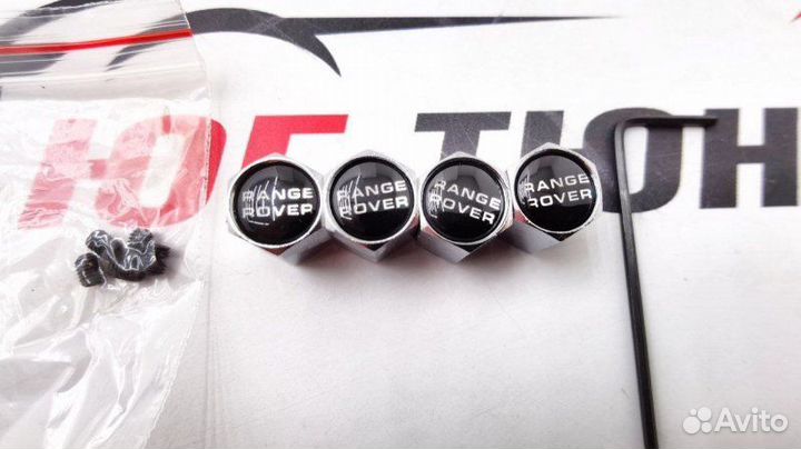 Колпачки на ниппель Range Rover хромированные с анти кражей