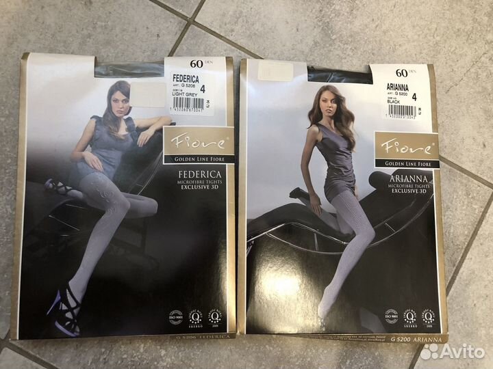 Колготки жемчужно -серые и черные