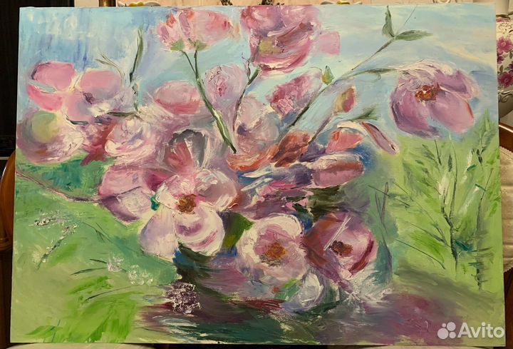 Картина маслом цветы