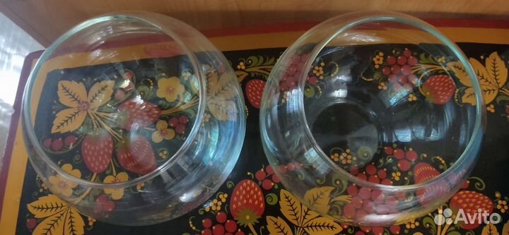 Ваза круглая 1 литр 2 шт