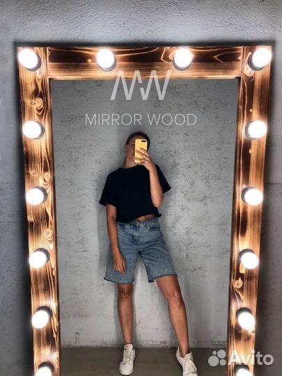 Гримерное зеркало в полный рост с лампочками