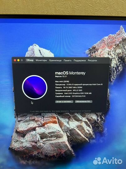 Apple mac mini 2018 i5/16gb/256gb