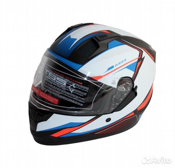 Мотошлем интеграл racer BLD-M67E (XL) черный/синий