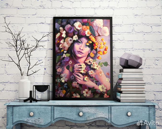 Картина маслом на холсте цветы 