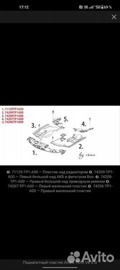 Пластик Подкапотный Хонда Аккорд 8 - TSX acura