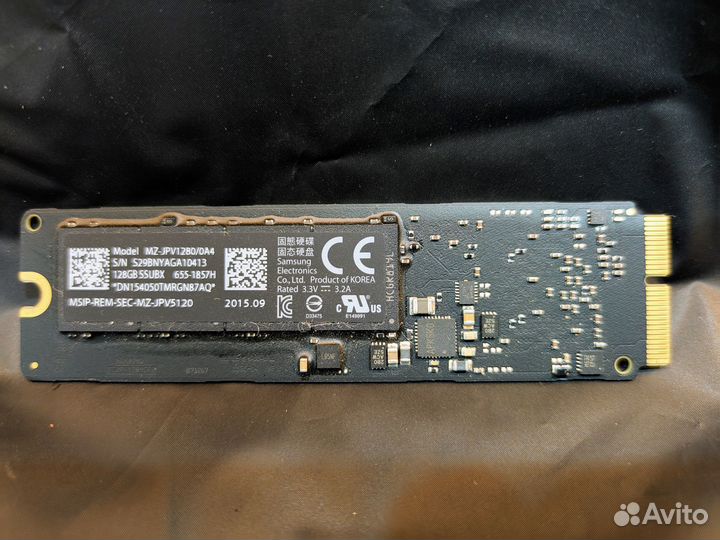 Нерабочий Apple SSD 128gb MZ-JPV1280/0A4