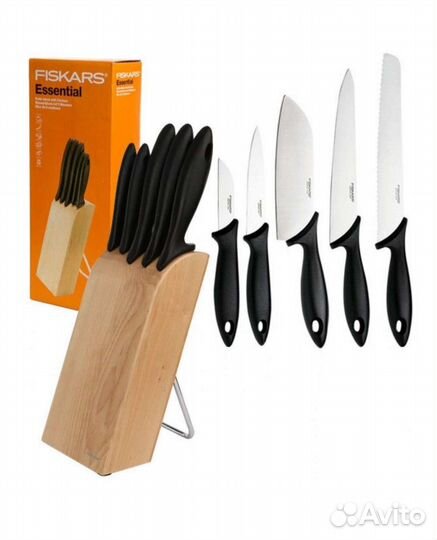 Кухонные ножи Fiskars фискарс essential (набор)