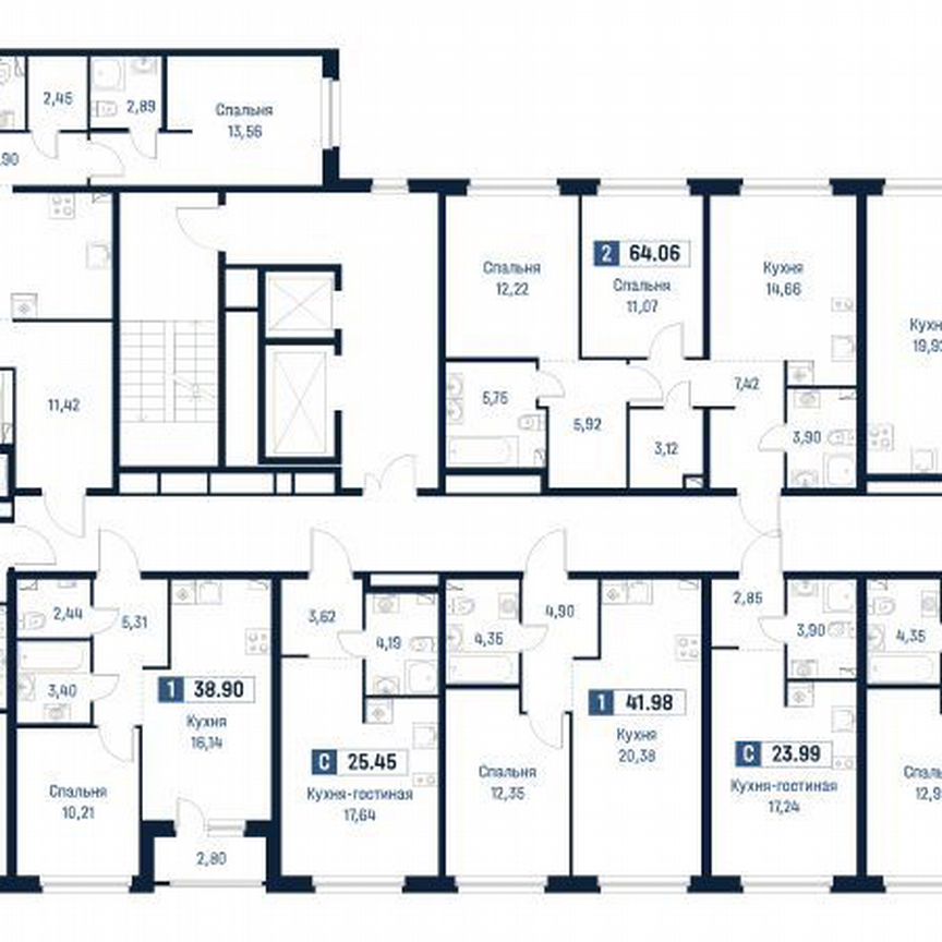 1-к. квартира, 42 м², 2/18 эт.