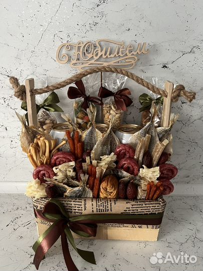 Мужские съедобные букеты, корзины, наборы, боксы