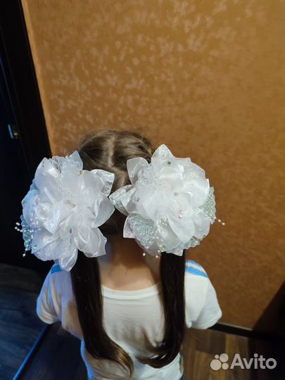Банты для волос белые