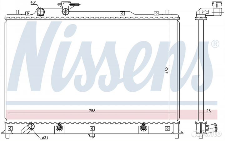 Радиатор охлаждения двс mazda CX7 (2007) 2.3 disi