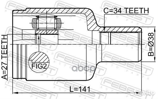 Шрус внутренний L 27x34 mercedes benz E-class 2