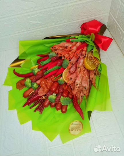 Мужские букеты раки морепродукты закуски
