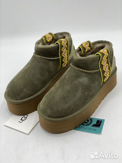 Ugg Classic Ultra Mini Braid Plarform Burnt Olive