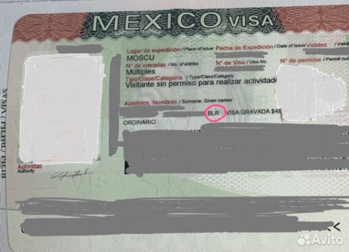 Виза в Мексику