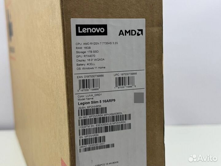 Новый игровой Lenovo Legion Slim /R7 7735H/RTX4070