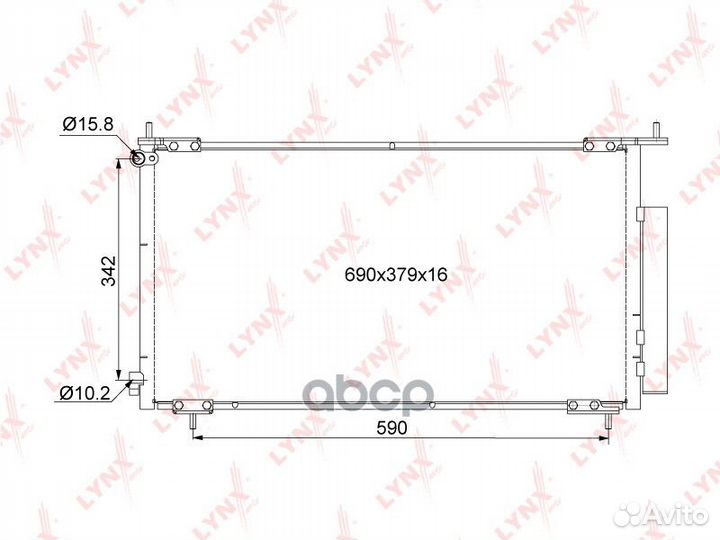 Радиатор кондиционера с осушителем RC0042 lynxauto