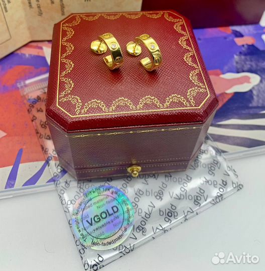 Серьги Cartier Love premium