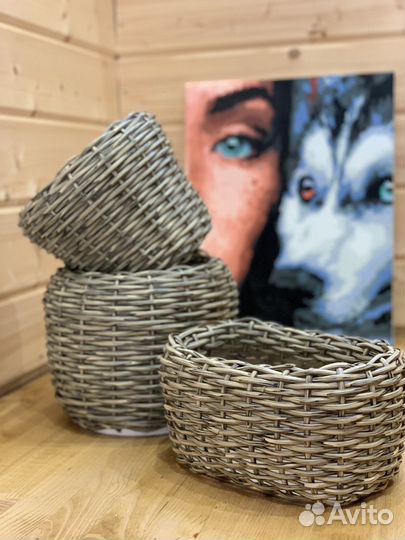 Горшки из ротанга