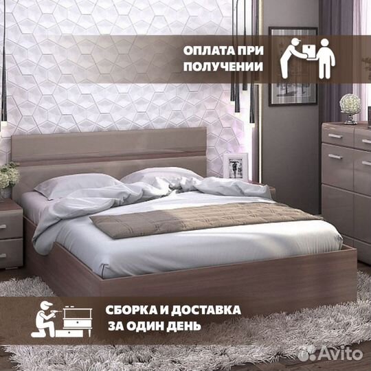 Кровать 1,4м с подъемн. мех. Вегас кофе