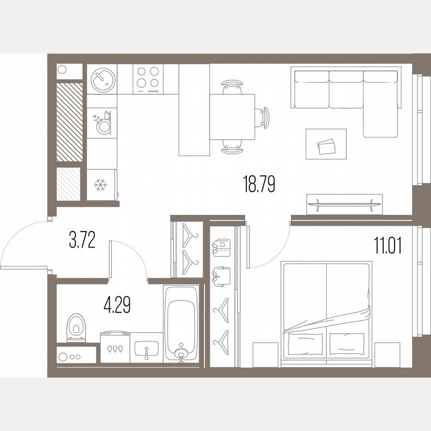 1-к. квартира, 37,8 м², 10/10 эт.