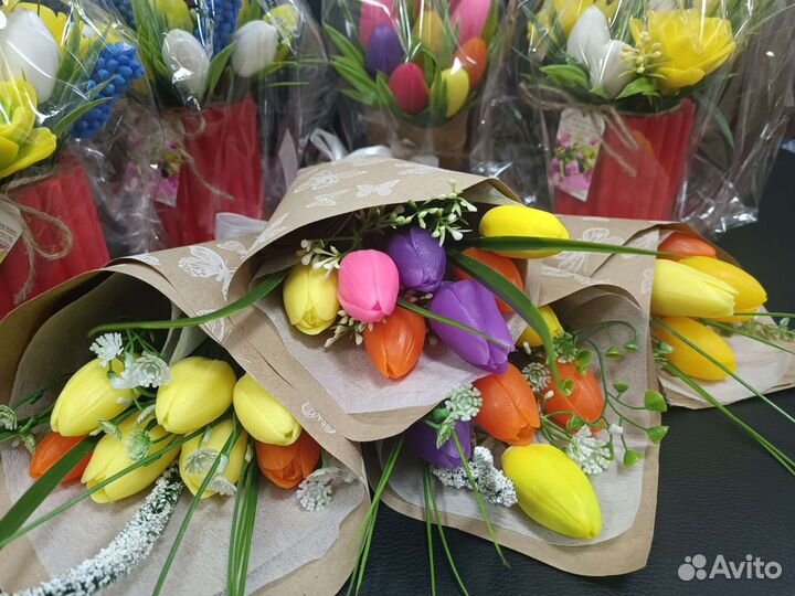 Букет тюльпанов из мыла