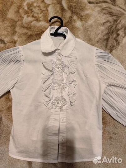 Блузка школьная белая 128