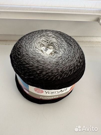 Пряжа для вязания черная yarnart flowers