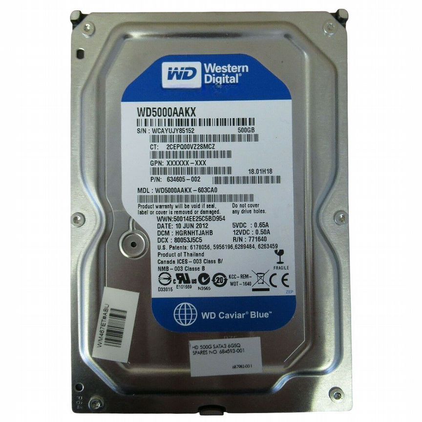 [684593-001] Жесткий Диск Hp 500gb Sata3 3.5" Hdd 684593-001