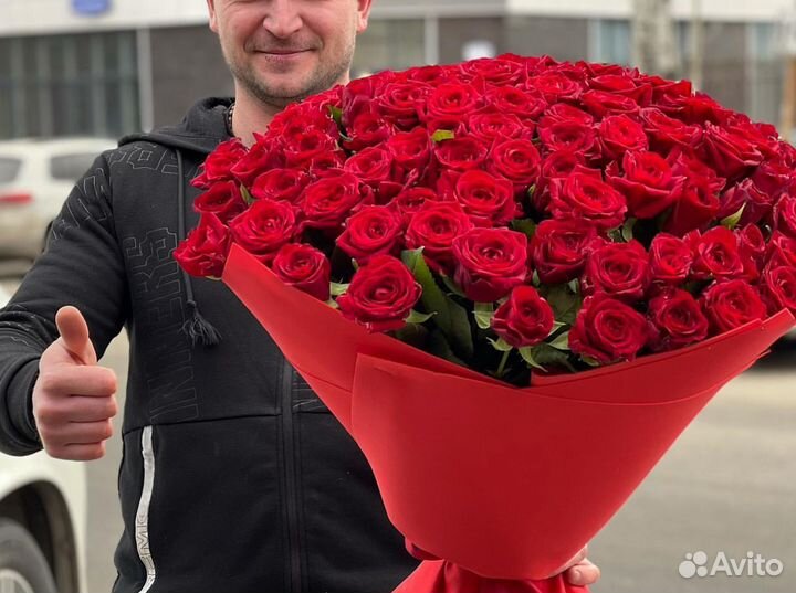 Розы оптом Букеты 25 роз 51 роза 101 роза