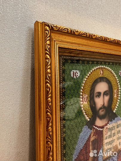Икона из бисера Иисуса Христа