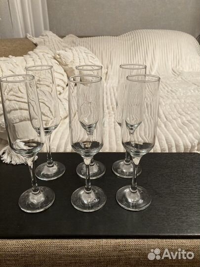 Бокалы для вина и шампанского 6 штук в коробке