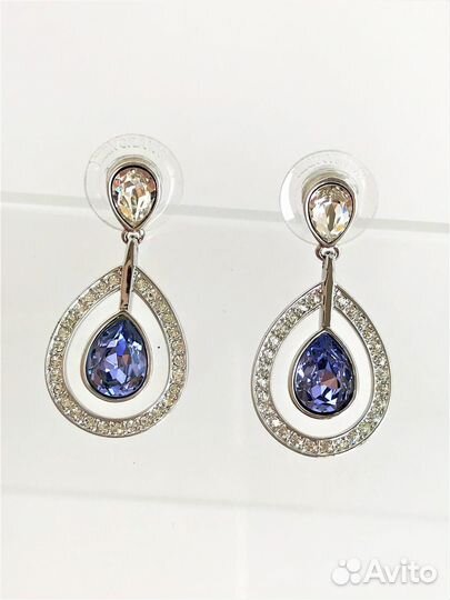 Серьги Swarovski Оригинал Пусеты Гвоздики Подвеска