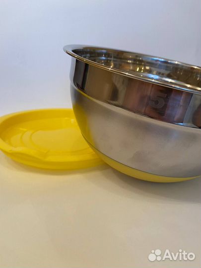 Миска из нержавеющей стали для кухни с крышкой