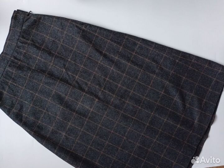 Шерстяная юбка миди в стиле 12storiez 42 клетка