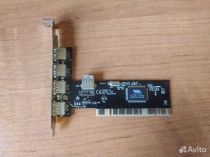 Контроллер PCI VIA6212 (4+1) 5xUSB2.0 Bulk