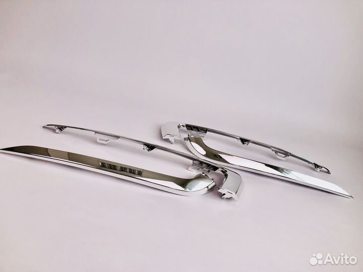 Молдинги переднего бампера Лада Гранта фл Хром