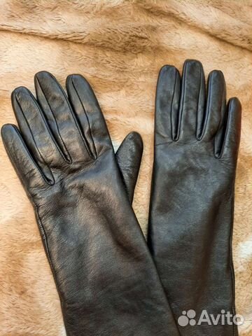 Длинные кожаные перчатки размер S