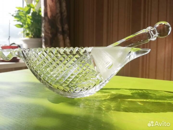 Хрустальная икорница Золотая Рыбка