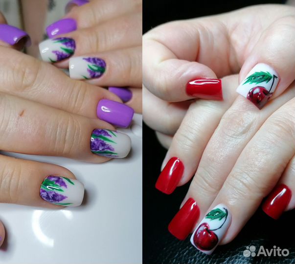 Маникюр с покрытием и дизайном
