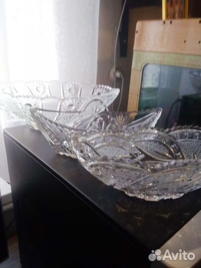Ваза для фруктов хрусталь СССР