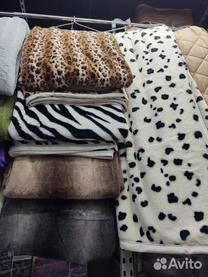 Меховой Плед с рисунком 200*220 Новый