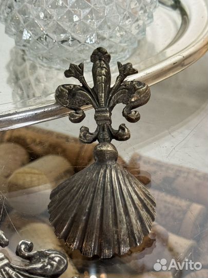 Комплект масло уксус на подносе, ложка ракушка